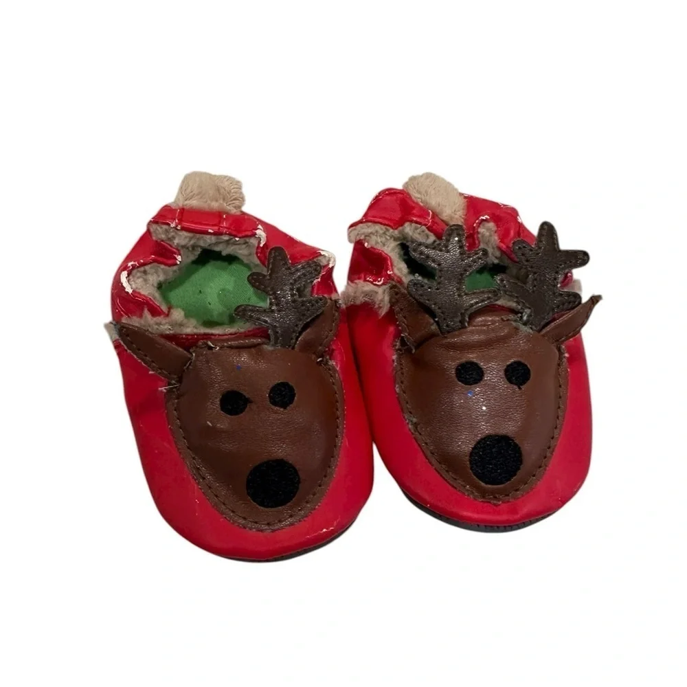 Infant Baby Christmas Reindeer Booties Shoes Size 2